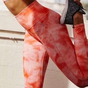 Free People Movement Good Karma Orange Tie Dye 7/8 Leggings size S